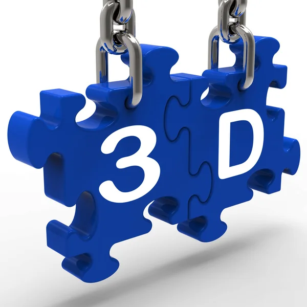 3D significa visión de entretenimiento de alta definición tridimensional —  Fotos de Stock