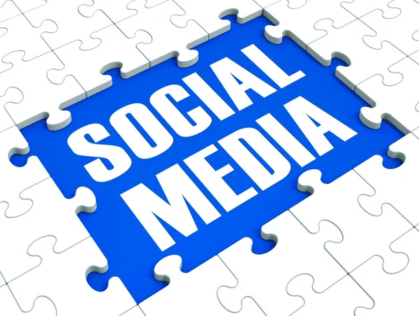 Sociale media puzzel toont online gemeenschappen — Stockfoto