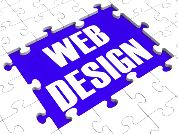 Web Design Puzzle Shows Website Content — Stock Photo, Image