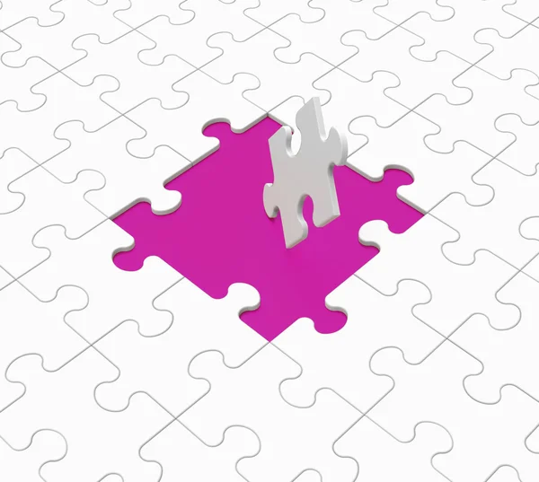 Ontbrekende puzzel stukjes toont onopgeloste kwesties — Stockfoto