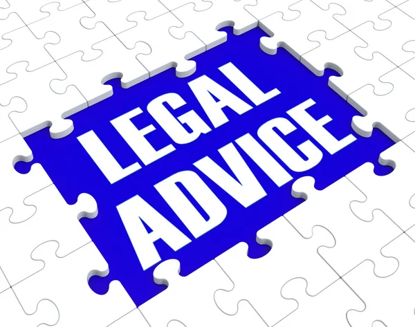 Juridisch advies puzzel weergegeven: advocaat counseling — Stockfoto