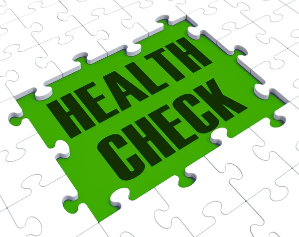 Health Check Puzzle Shows Health Care — Stock Photo, Image