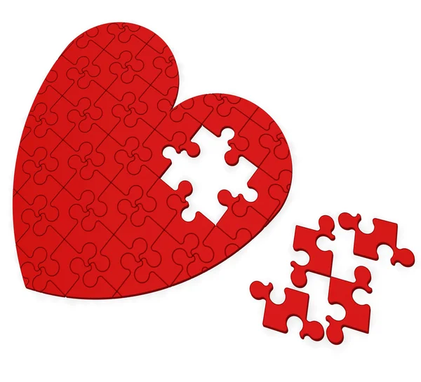 Unfinished Heart Puzzle Shows Valentine's Day — Stock Photo, Image