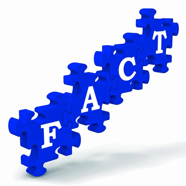 Fact Puzzle Shows Truth And Reality — Stock Photo, Image