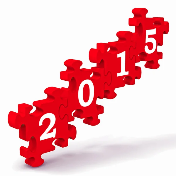 2015-re puzzle mutatja a jövő évben naptár — Stock Fotó