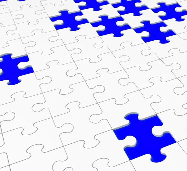 Unfinished Puzzle Showing Assembling And Completing — Stock Photo, Image