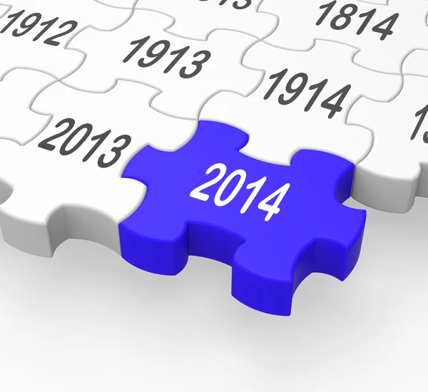 2014 Puzzle Piece Showing Calendar — Stock Photo, Image