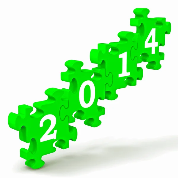 2014 Puzzle Shows New Year's Festivities — Stock Photo, Image