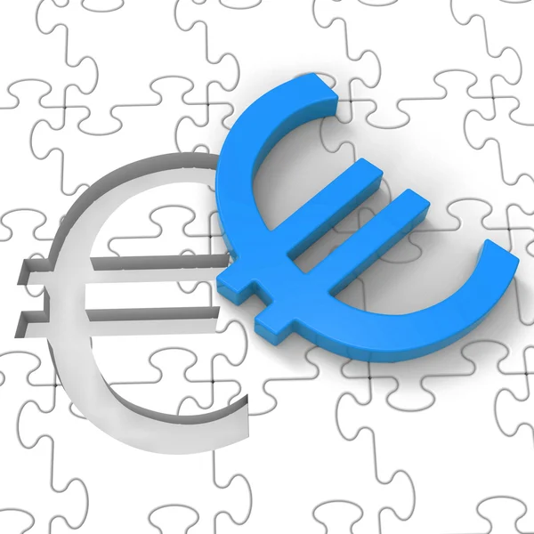 Euro Puzzle Showing Europe Finances — Stock Photo, Image
