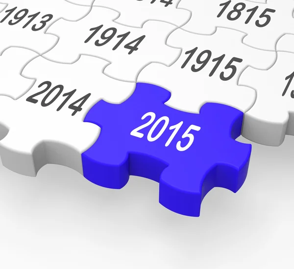 2015 - Puzzle Piece viser nyttårsfeiringen – stockfoto