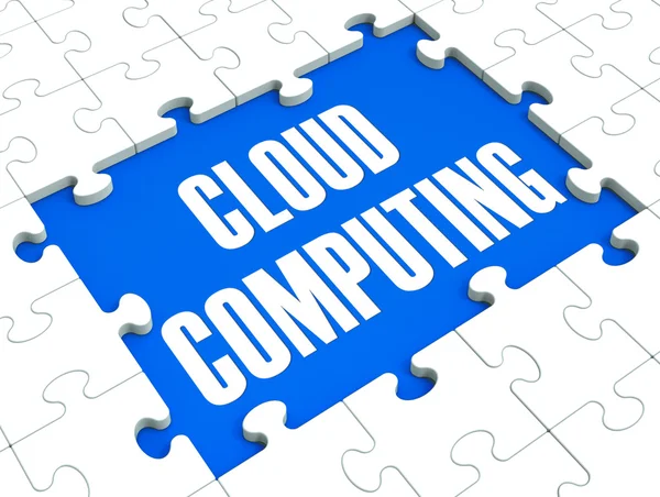 Cloud Computing Puzzle muestra servicios en línea —  Fotos de Stock