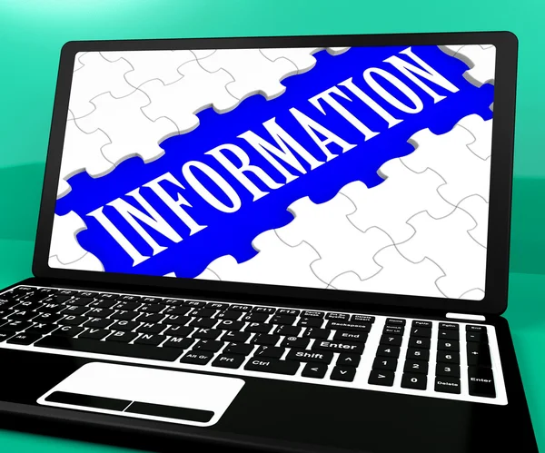 Information Puzzle On Notebook Showing Online Help — Stock Photo, Image