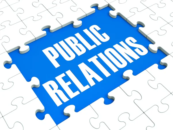 Public Relations Puzzle Shows Publicity And Press — Stock Photo, Image