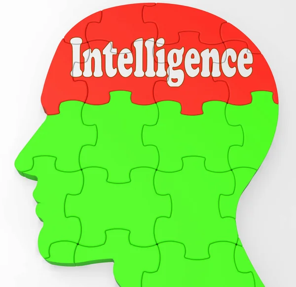 Intelligence Brain Shows Knowledge Information And Education — Stock Photo, Image