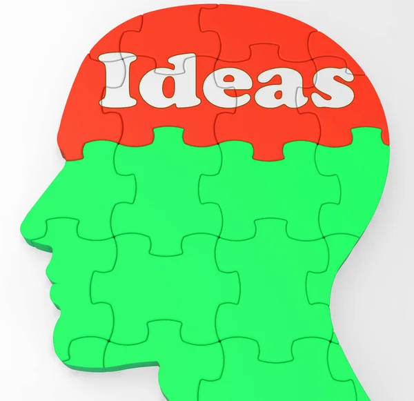 Ideas La mente muestra pensamientos de mejora o creatividad —  Fotos de Stock