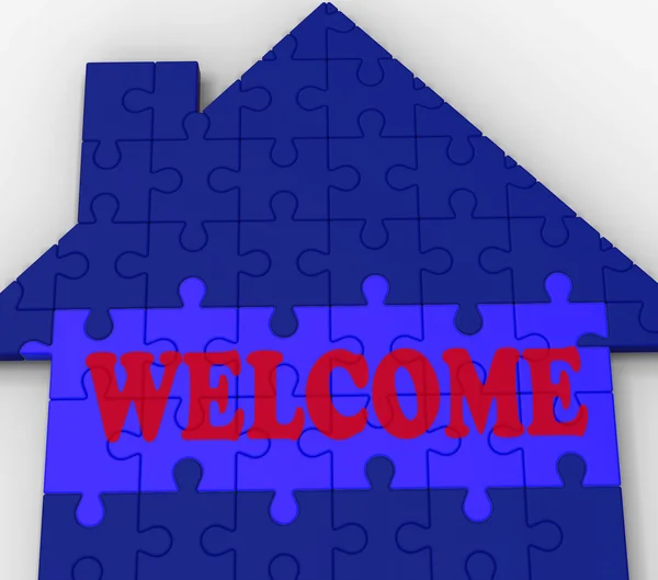 Welcome House Shows Friendly Invitation To Property — Stock Photo, Image