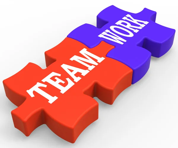 Teamwork Shows Community Working Together — Stock Photo, Image