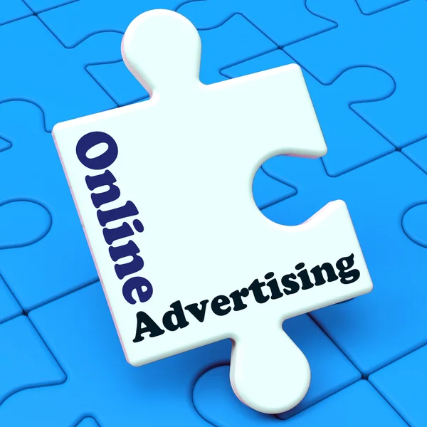 Online reclame toont website promoties advertenties — Stockfoto