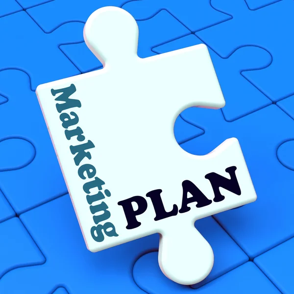 Marketing Plan Shows Development Planning Strategy — Stock Photo, Image