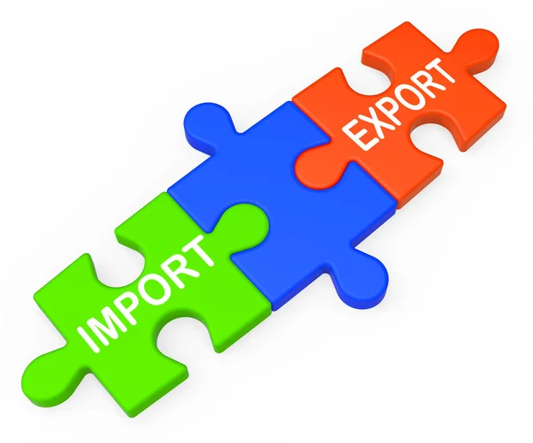 Exporteren import sleutels toont internationale handel — Stockfoto