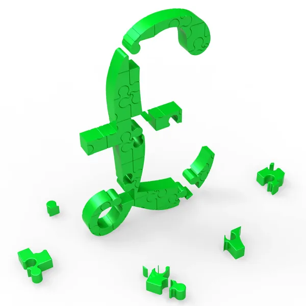Pfund-Symbol zeigt Gewinn und Wohlstand in Großbritannien — Stockfoto