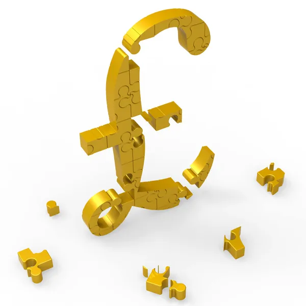 Pound Symbol Shows Wealth Currency And Banking — Stock Photo, Image