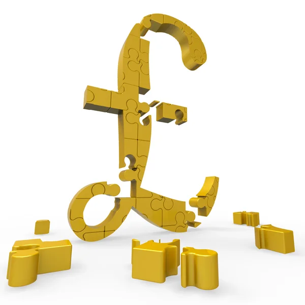 Pfund-Symbol zeigt Geld und Investitionen — Stockfoto