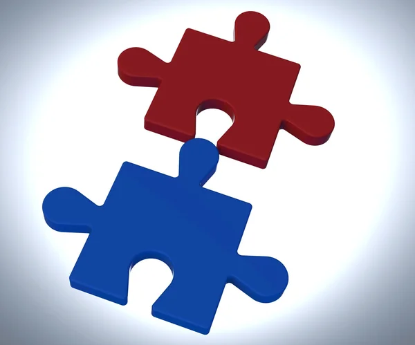 Jigsaw Pieces muestra el concepto de trabajo en equipo — Foto de Stock