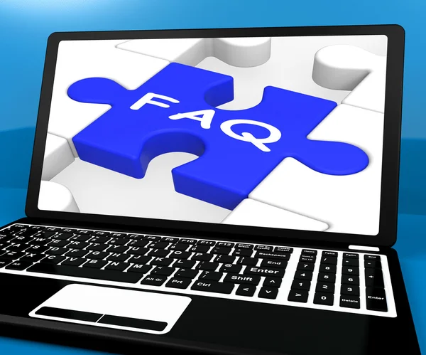 FAQ Puzzle On Notebook Showing Online Support — Stock Photo, Image
