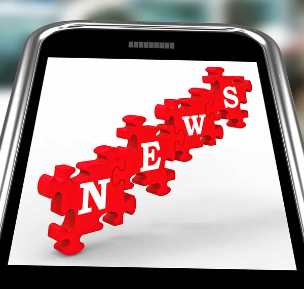 News On Smartphone Showing Online Journalism — Stock Photo, Image