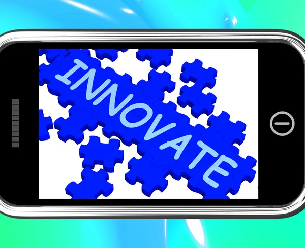 Innovate On Smartphone Shows Creativity — Stock Photo, Image