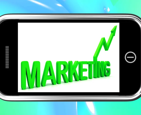 Marketing em Smartphone mostrando melhoria de vendas — Fotografia de Stock