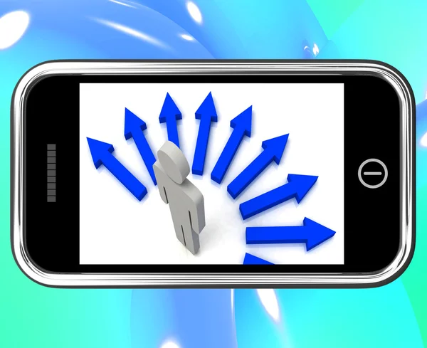 Directions On Smartphone Showing Choosing Ways — Stock Photo, Image
