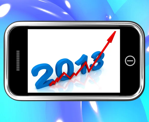 2013 Su Smartphone Mostra Previsioni finanziarie — Foto Stock