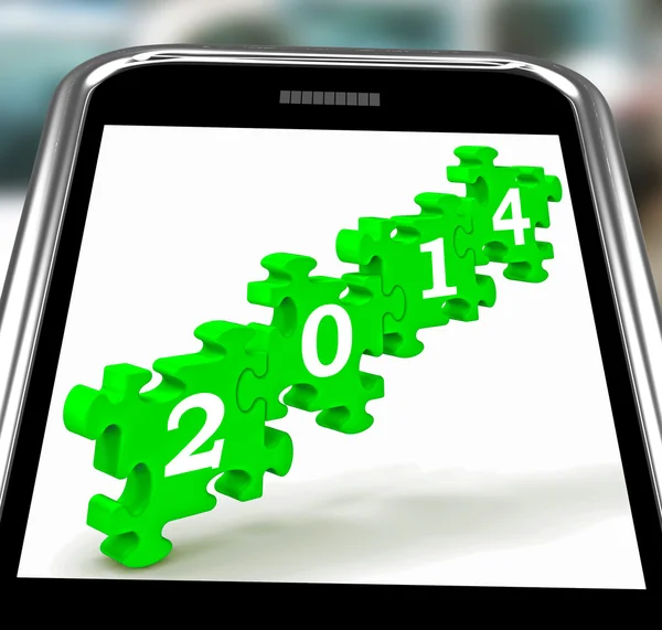 2014 op smartphone toont toekomstige resoluties — Stockfoto