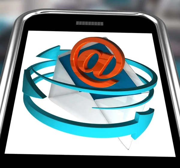 Email Sign On Smartphone Showing Receiving Messages — Stock Photo, Image