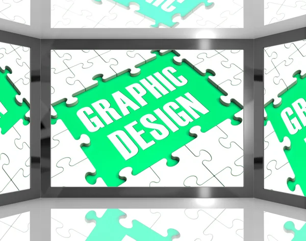 Grafický design na obrazovce zobrazeno grafik — Stock fotografie