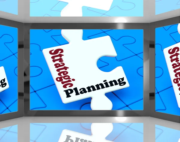 Planejamento estratégico na tela mostra a organização — Fotografia de Stock