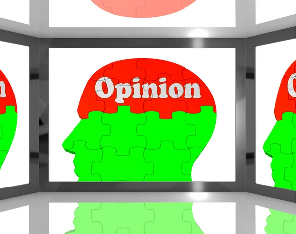 Opinion On Brain On Screen Showing Personal Opinion — Stock Photo, Image