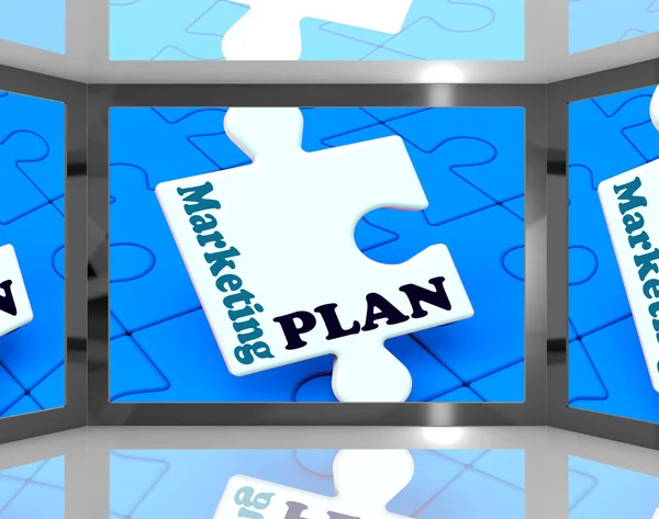 Marketing Plan On Screen Shows Marketing Strategies — Stock Photo, Image