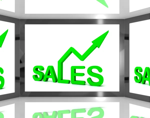 Sales On Screen Showing Monetary Profits — Stock Photo, Image