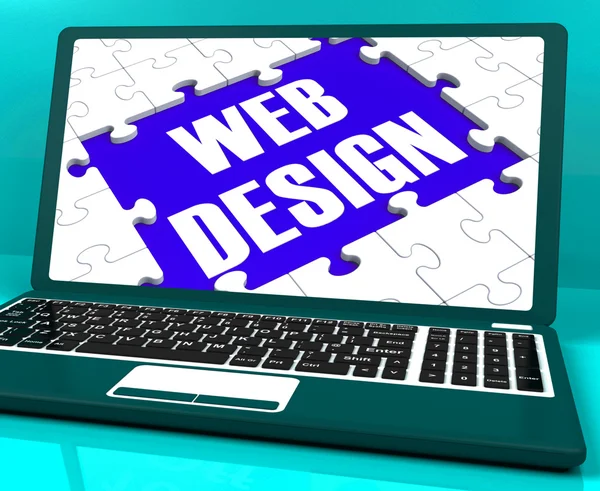Webdesign am Laptop zeigt Kreativität — Stockfoto
