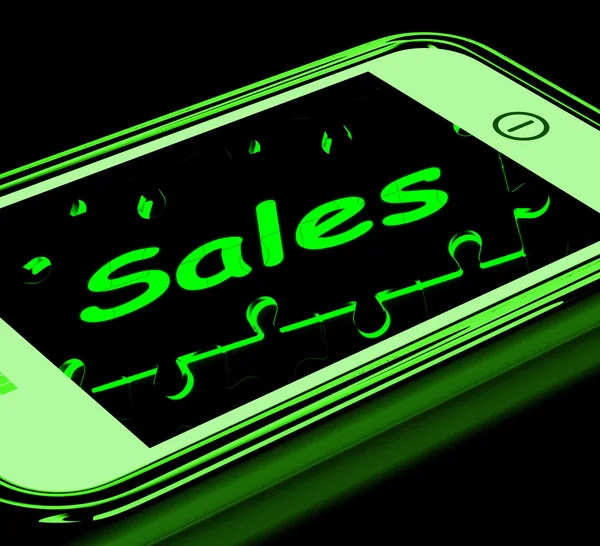 Sales On Smartphone Showing Mobile Marketing — Stock Photo, Image