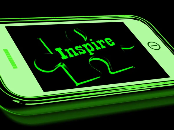 Inspire On Smartphone Shows Stimulation — Stock Photo, Image