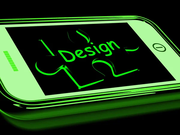 Дизайн на смартфоні показує мобільне проектування — стокове фото