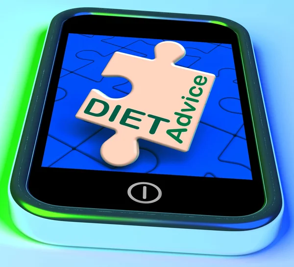 Diet Advice On Smartphone Showing Advisory Text Messages — Stock Photo, Image