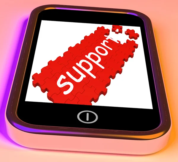携帯電話の顧客サービスを示すスマート フォンのサポート — ストック写真