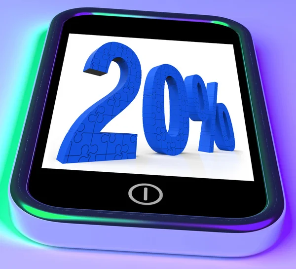 Twenty Percent Smartphone Showing Special Promotions And Offers — Stock Photo, Image