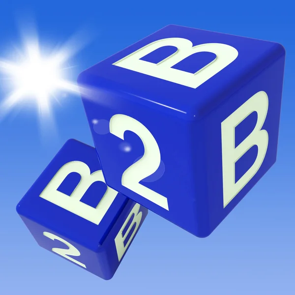 B2B Dice Flying muestra marketing — Foto de Stock