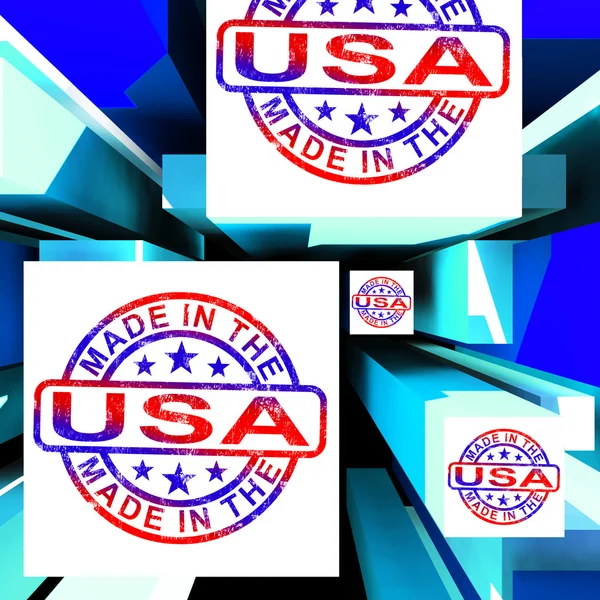 Made In The USA On Cubes Showing Patriotism — Stock Photo, Image